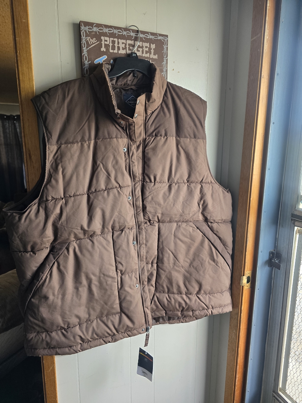 St. John's Bay Brown Quilted Puffer Vest